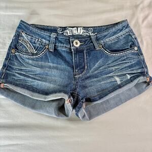 Y2K Low Rise Denim Mini Shorts 7/30"
